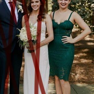 Express Emerald Green Lace Dress